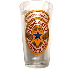New Castle Brown Ale 16 OZ. Pint beer glass