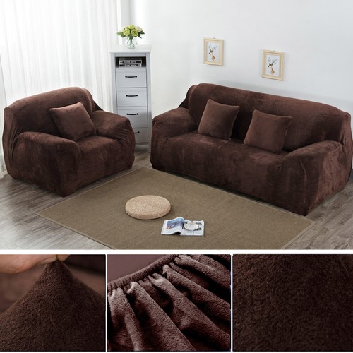 Stretch Sofabezug Couchbezug 1/2/3/4Sitzer Dicke Samt Sofa Schonbezüge Sofahusse - Bild 38 von 83