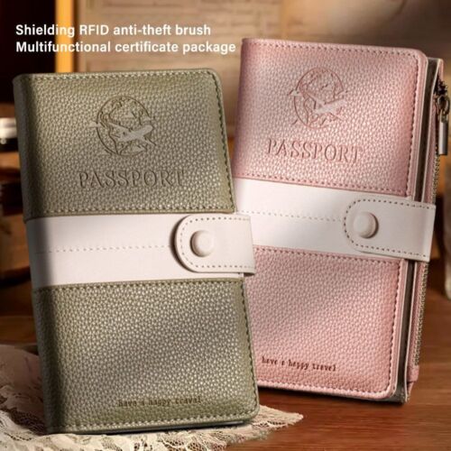 PU Leather RFID Passport Cove Credit ID Card Wallet  Travel Accessories - Photo 1 sur 16