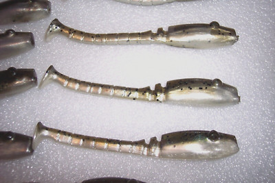 ? Manns Shad Bait Fish  4'' Baby Snake Lure Bass Fish Lure Swimming Minnow 12 PK