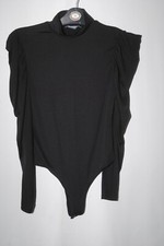 Bershka donna nera maniche lunghe poofy spalle taglia small