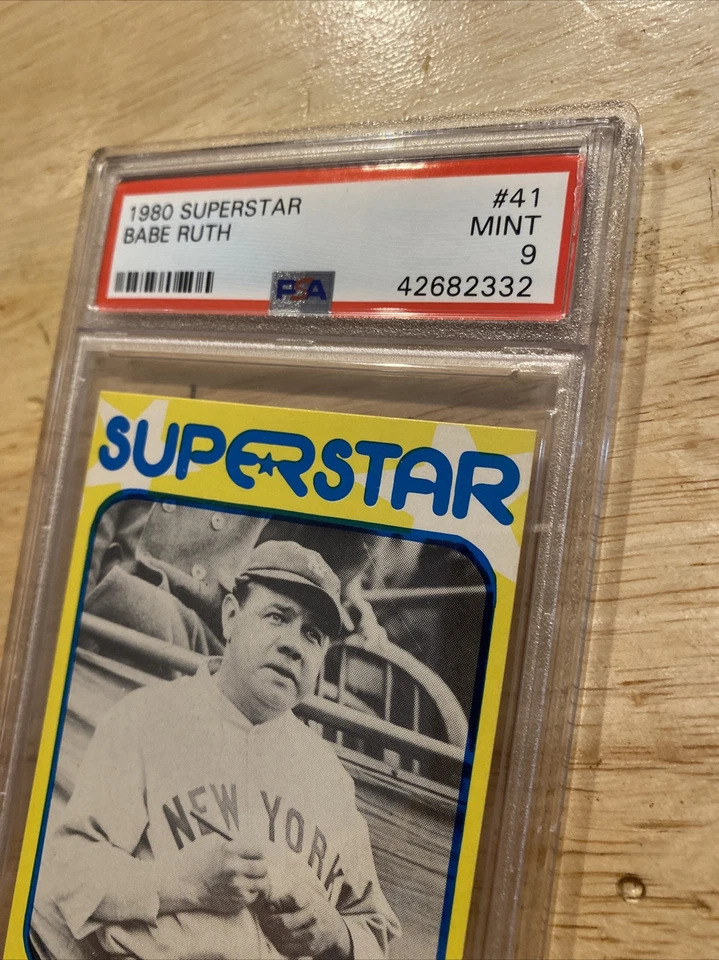 Babe Ruth PSA 9 MINT Superstar 1980 Vintage Baseball Card New York Yankees MLB - Image 4 of 4