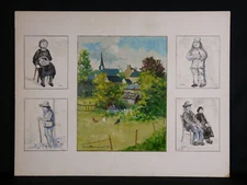 Guy Pennamen (1932) Oil On Cardboard Fortified Village Of Brittany And Ses