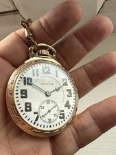 Hamilton 992B 21J 1956 Railroad Grade Pocket Watch & rolled gold watch chain.