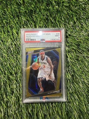 2023 Panini National Convention VIP Gold Allen Iverson #28 Gold Prizm /10