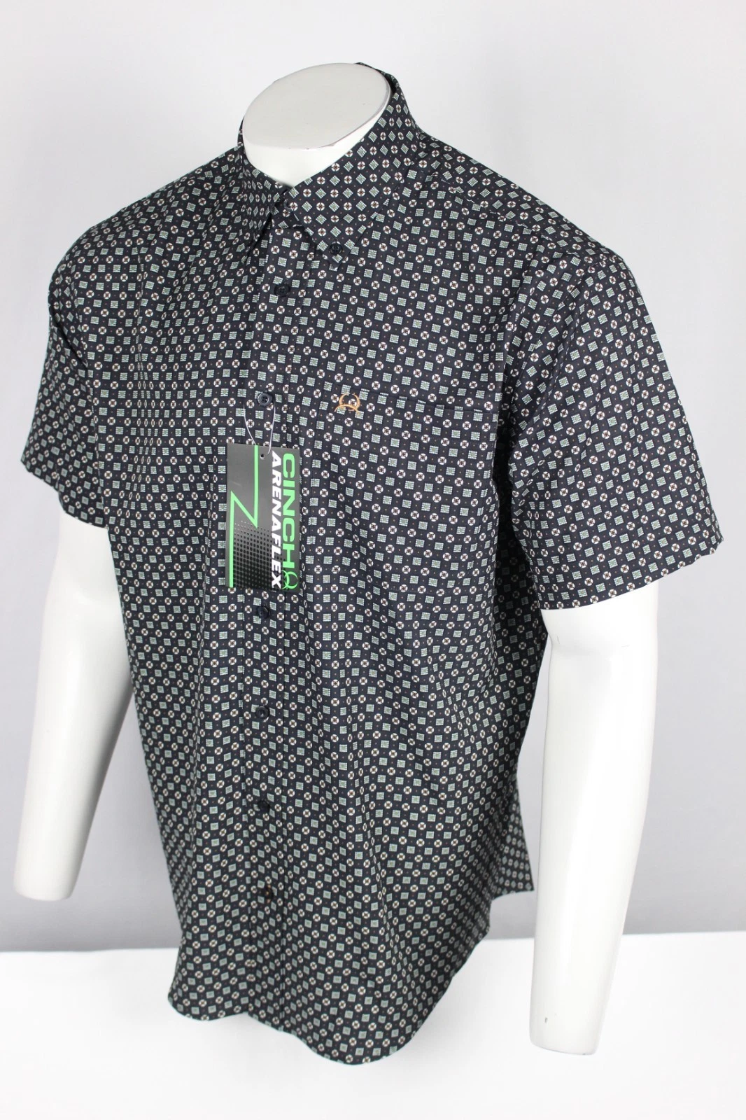Cinch Men's ArenaFlex Button Down Shirt Short Sleeve Navy Blue Geo
Opens in a new window or tab