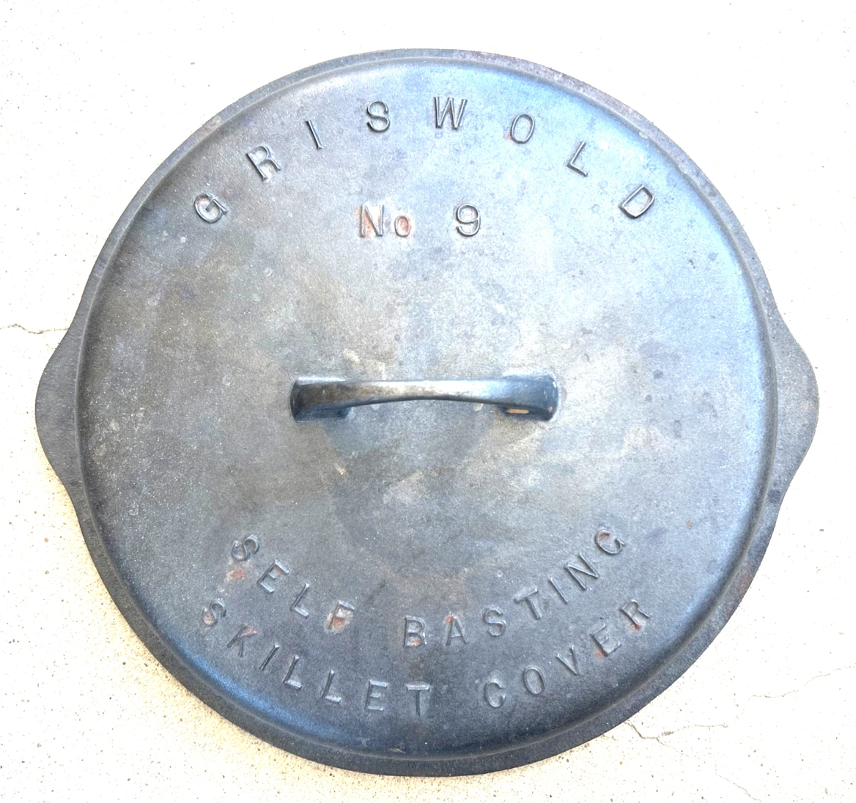 Griswold Cast Iron #9 ORIGINAL CONDITION! Dome Skillet Lid RARE CRISP LETTERS