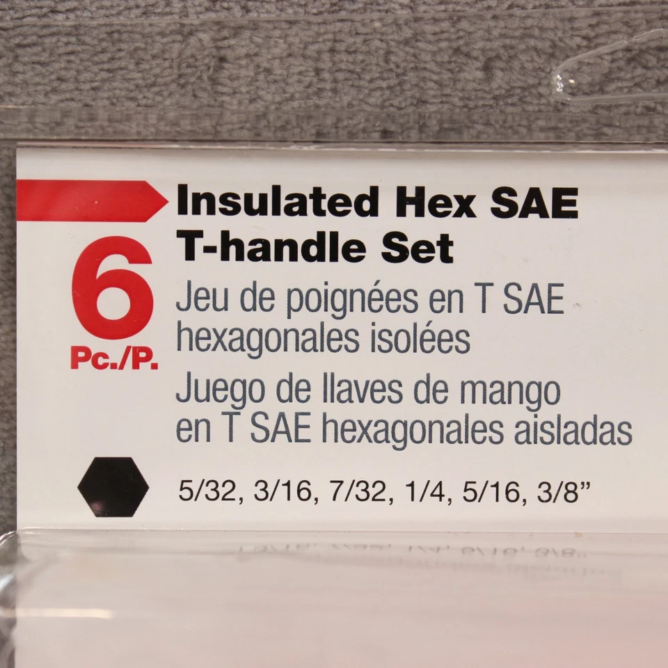 NEW Wiha 33490 6 Piece SAE Standard T-Shape Hex Key Set Insulated 1000v Volts - Image 3 of 3
