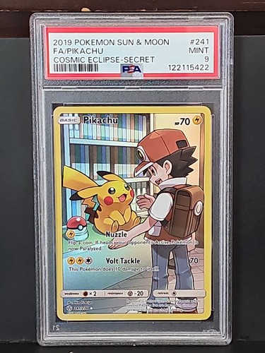 2019 Pokemon Sun and Moon Cosmic Eclipse #241 Pikachu SCR PSA 9