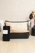 Chanel Gabrielle Medium/Large Hobo Bag Black  Beige Calfskin 25-Series Classic
