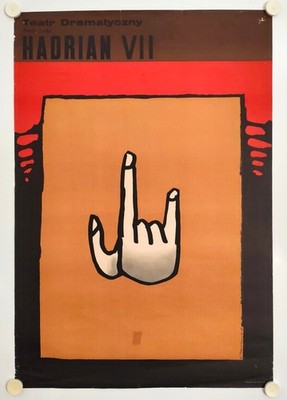 Plakat Polnisches Theater HADRIAN VII Peter Luke 1969 TOMASZEWSKI