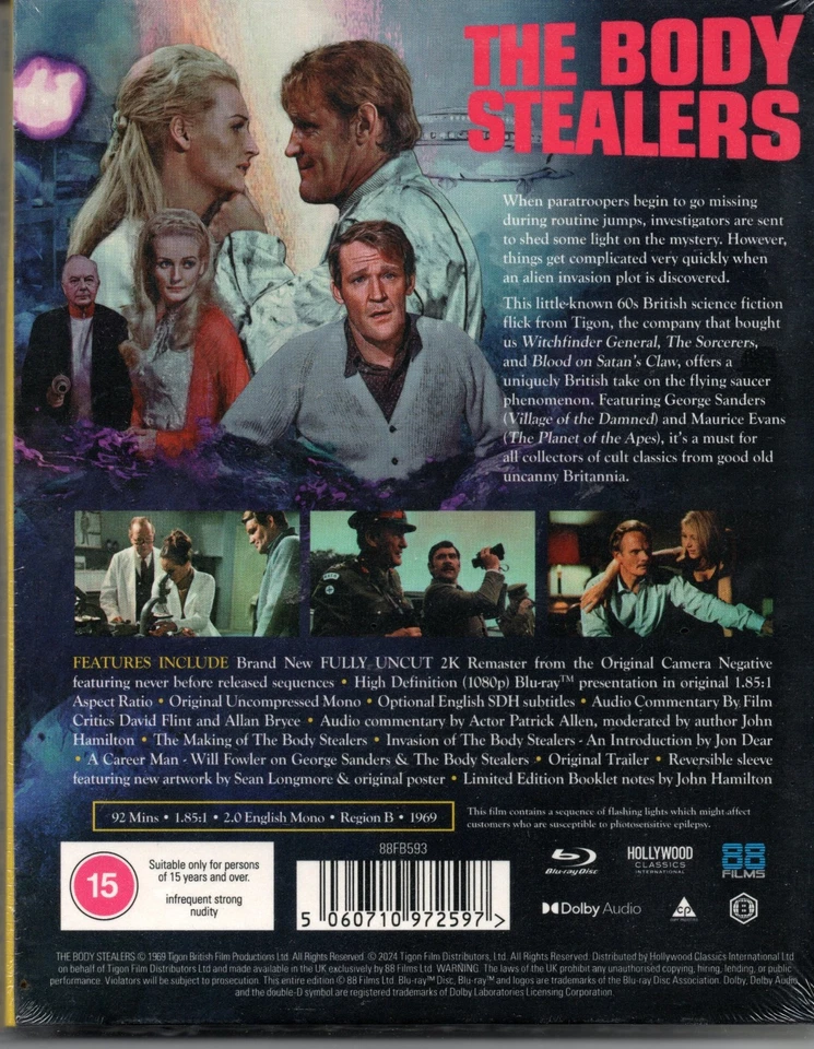 THE BODY STEALERS (1969) - UK BLU RAY DISC - LIMITED EDITION - 88 FILMS - - Image 2 of 2