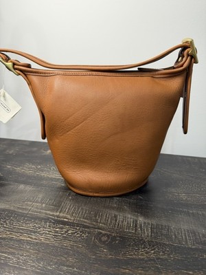 NWT Vtg Coach Maggie Duffle  9019 Bucket Bag in British Tan Glove Tanned Leather