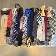 30 Piece Multicolor Mixed Pattern Assorted Styles Tie and Bow Tie Lot