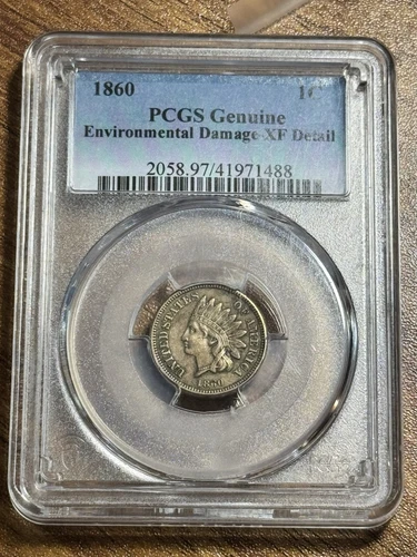1860 Indian Head Cent Penny Nice XF Extra Fine PCGS XF Details Coin (Slab1109)