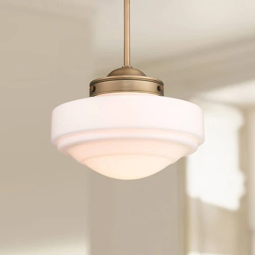 Golden Lighting Ingalls 12" Wide Modern Brass White Glass Mini Pendant - Picture 1 of 7