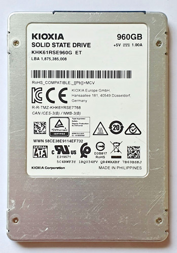 960 GB SATA III KIOXIA HK6-R Series KHK61RSE960G 3D-NAND TLC SSD 2.5" Festplatte