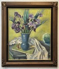 Original ALENE ROGERT (1895-1977) Floral Vase Oil Painting On Canvas FRAMED — photo 1