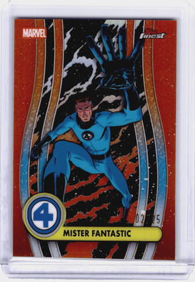 2026 Topps Finest Marvel Mister Fantastic #001 Orange Refractor /25