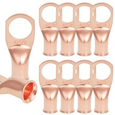 10 PCS 4AWG - 1/2''Stud Heavy Duty Copper Terminals,Battery Cable Crimp Lugs,...