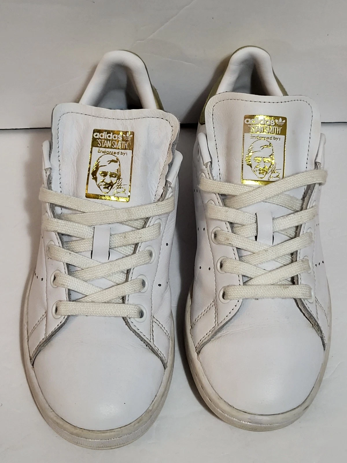 Adidas Originals Stan Smith Sneakers in Pelle Uomo 6 Core Bianco Oro