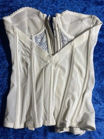 Vintage JCPenney Adonna Bra 34c White Corset Padded Underwire Bustier *Flaw*
