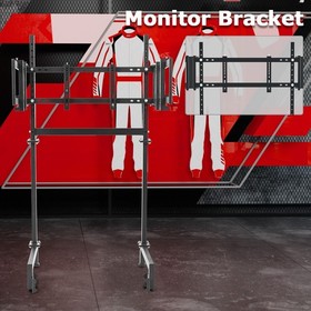 Zootopo Triple Monitor Mount Stand Fit For Round Tube Racing Simulator Cockpit