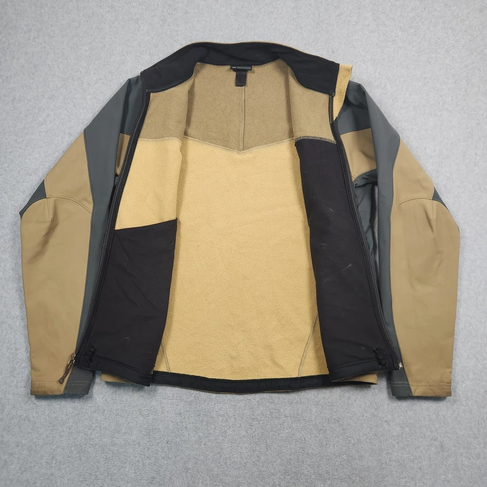 Винтажный REI Softshell куртка большой коричневый серый флис с подкладкой полный молнии открытый поход - Изображение 3 из 4