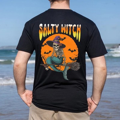 Salty Witch Skull Unisex T-Shirt S-4XL