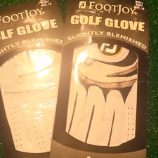 bundle of 2 FootJoy Men's Right Hand Golf Glove Leather White/Black M/L