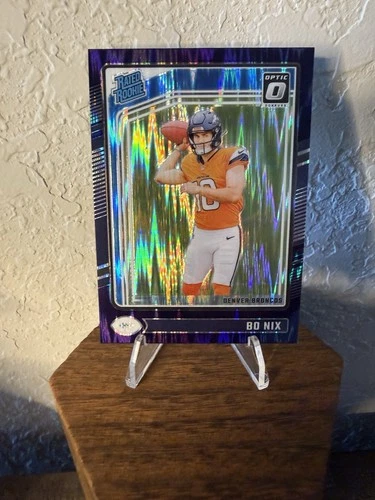 2024 Panini Donruss Optic - Rated Rookie Bo Nix #209 Purple Shock Prizm (RC)