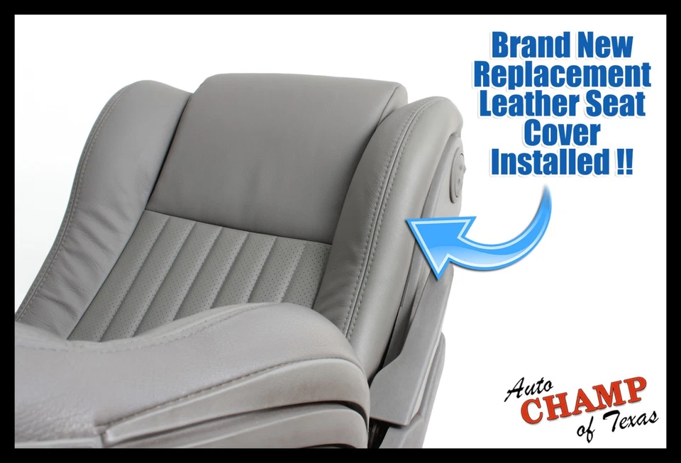 Pontiac Firebird 2000 2001 2002 - Cubierta de asiento de cuero inferior del lado del conductor negra Foto 3 de 4