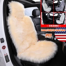 For Ford Mustang F150 Crew Cab Sheepskin Car Front Seat Covers Fluffy Long Wool
