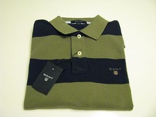 NWT AUTHENTIC GANT MEN SHORT SLEEVE BARSTRIPE PIQU  POLO TEE / SZ SMALL / Sage