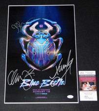 XOLO MARIDUENA, GEORGE LOPEZ & DIRECTOR SIGNED BLUE BEETLE 12X18 PHOTO JSA DC!!!