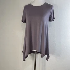 Active Life Womens T-Shirt S Purple Lilac Stone Short Sleeve High Low Comfort NW