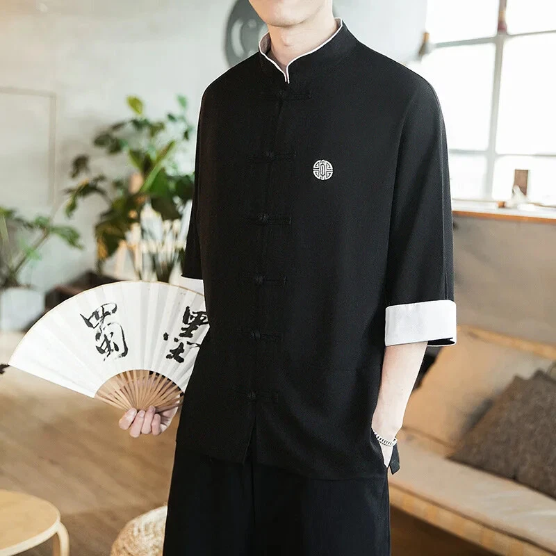 OFF WHITE Costume kimono giapponese uomo stampa cappotto camicia giapponese uomo ricamo tradizionale