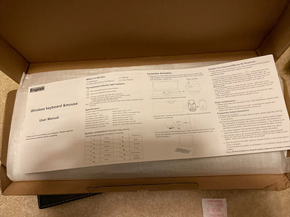 Wireless Keyboard and Mouse Combo White - Image 2 of 2