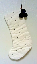 Mini Black Stars on 20" White Christmas Stocking 20" Hearth & Hand Magolia