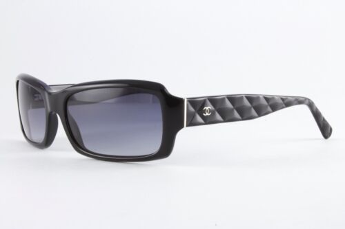 Rare Lunettes de soleil Vintage Authentique Chanel 5125 c.501 noir argent 57 économies mm bleu Italie