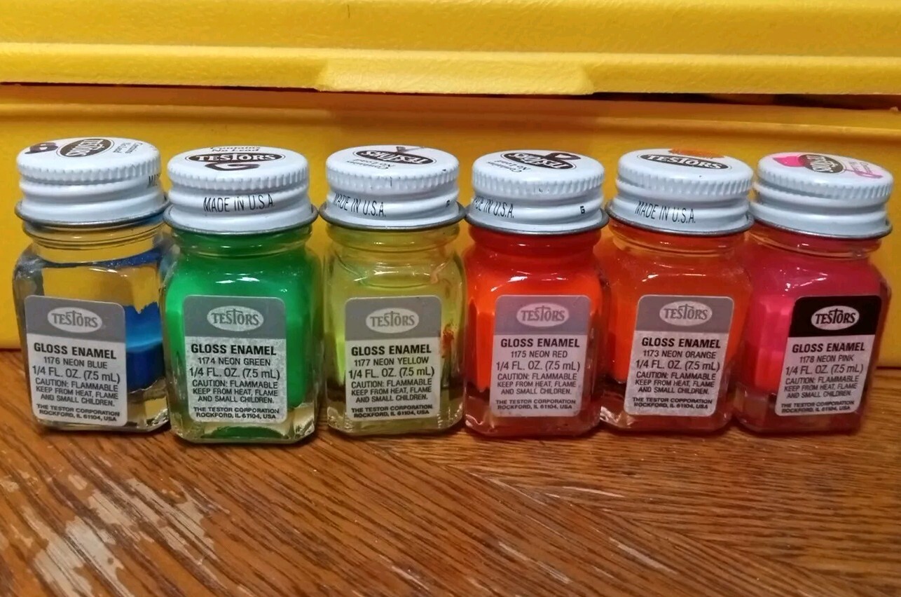 Testors NEON model paint set enamel NEW no box eBay