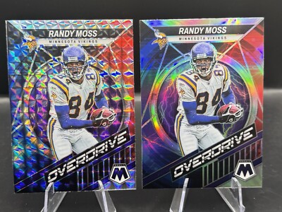 2022 Panini Mosaic Overdrive Insert #OS-2 Randy Moss Silver & Mosaic Prizm