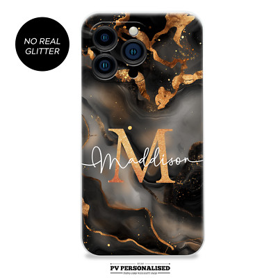 Personalisierte Handyhülle Marmor Name Silikon Cover für iPhone 11 12 13 14 15 XR
