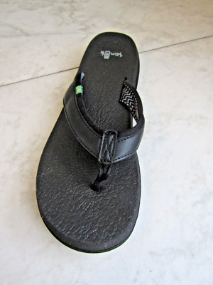 Sanuk Yoga Mat Soft Amputee Right Black Flip Flop Sandal Size Women 8 Men 6