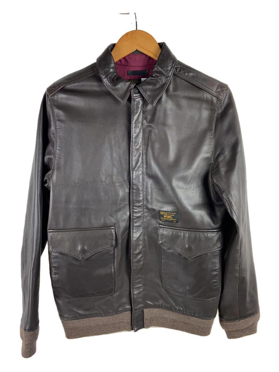 WTAPS Flight Jacket leather sheepskin Brown 2 Used | eBay 