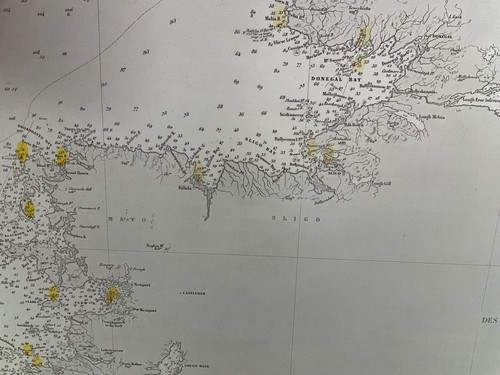 IRELAND SOUTH & WEST COAST 1865 (1889) VERY LARGE ANTIQUE SEA CHART 19TH CENTURY - Picture 7 of 15