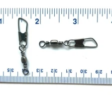 100 GT Black Barrel Fishing Swivels with Safety Snaps Size 6 (26# Test)