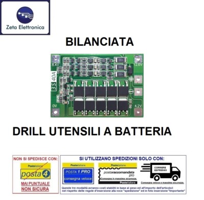 Scheda Protezione Batteria Li Ion BMS 13S 48V 54,6V - Per Bici Elettriche, Corrente 15A - Foto 12