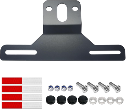 Trailer License Plate Bracket Holder- Black Stainless Steel Metal Car Tag Frame - Picture 10 of 12