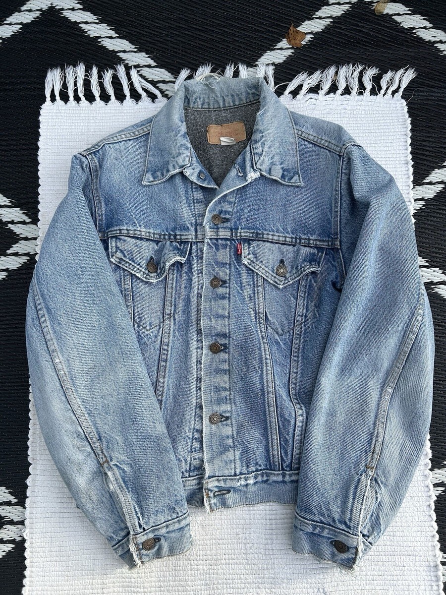 1970s Blanket Lined Levi's Type Denim Jacket Made in USA UK